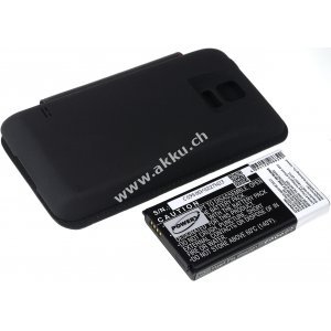 Akku fr Samsung Galaxy S5 / SM-G900 / Typ EB-B900BC mit Flip Cover