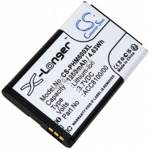 Akku passend f�r Philips Pocket Memo DPM7000 DPM6000 Diktierger�t Typ ACC8100