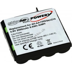 Akku kompatibel mit Compex Typ 4H-AA1500, 941210 4,8V 2000mAh (kein Original)