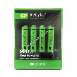 Akku fr GP Micro AAA HR03 4er Blister 950mAh