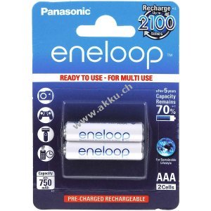 Panasonic eneloop Akku AAA 2er-Blister (BK-4MCCE/2BE)