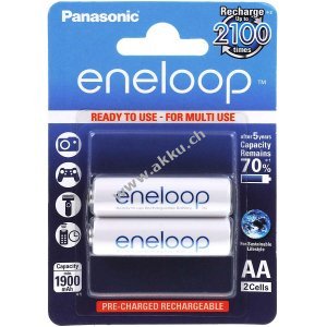 Panasonic eneloop Akku AA  2er-Blister (BK-3MCCE/2BE)