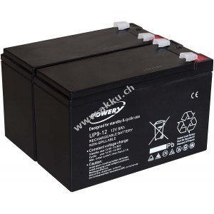 Powery Blei-Gel-Akku fr USV APC Smart-UPS 750 9Ah 12V (ersetzt auch 7,2Ah / 7Ah)