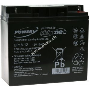 Powery Blei-Gel Akku 12V 18Ah