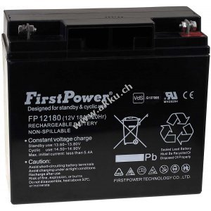 FirstPower Blei-Gel Akku FP12180 12V 18Ah VdS