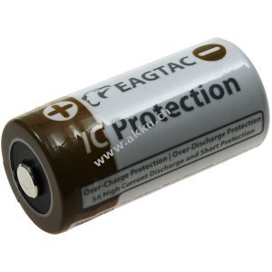 EagleTac CR123 A Li-Ion Akku 16340 (CR123A, RCR123) 750mAh 3,7V IC Protection