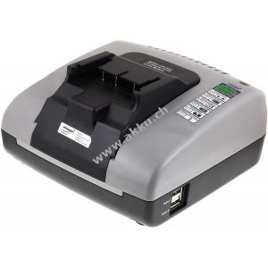 Powery Akku-Ladegert mit USB fr Hitachi Blockakkus 14,4V-18V Li-Ion