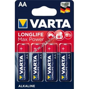 Varta Max Tech Alkaline AA Mignon Batterie 4er Blister