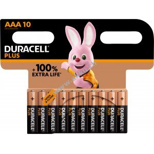 Duracell Batterie Alkaline Micro AAA LR03 1,5V Plus Extra Life 10er Blister