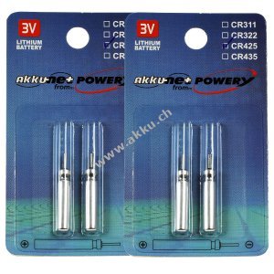4x Stabbatterie CR425 fr Elektro Posen, Angelposen, Bissanzeiger 2x2er Blister