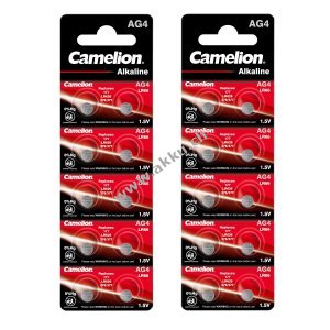 20x Camelion Knopfzelle LR66 / AG4 / G4 / LR626 / 177 / SR626W / GP77A / 377