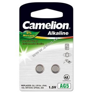 Camelion Knopfzelle LR48 LR754 AG5 2er Blister