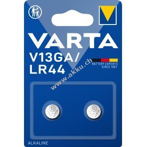 Varta Knopfzelle LR44 AG13 V13GA A76 2er Blister