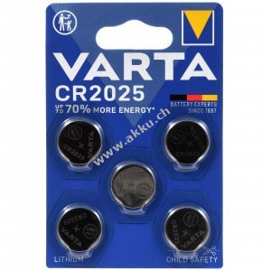 Varta Lithium Knopfzelle CR2025 DL2025 5er Blister