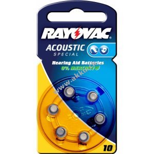 Rayovac Acoustic Special Hrgertebatterie Typ 10AE 6er Blister 10er-Set