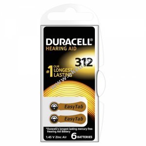 Duracell Hrgertebatterie 312AE / AE312 / DA312 / PR41 / PR736 / V312AT 6er Blister