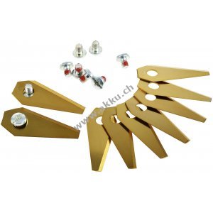 9x Ersatz-Messer Titan Klingen / Schneid-Klingen (1mm) f�r Bosch Indego M�hroboter Gold