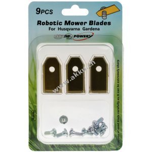 9x Ersatz-Messer Titan-Klingen / Schneid-Klingen (0,75mm) f�r Husqvarna, Gardena M�hroboter Gold