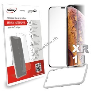 Display Schutzfolie Sicherheitsglas fr iPhone XR, iPhone 11, Staub-Schutz fr Lautsprecher 2.5D