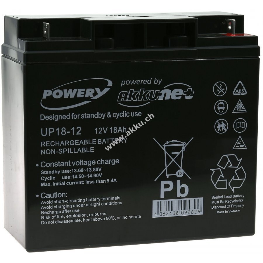 Powery BleiGelAkku für USV APC SmartUPS 2200 akku.ch