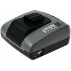 Powery Akku-Ladegerät mit USB für Milwaukee B18 Serie / 18V Li-Ion Powery Akku-Ladegerät mit USB für Milwaukee B18 Serie / 18V Li-Ion