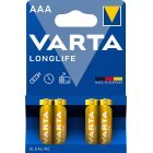 Varta Batterien AAA LR03 Alkaline Micro Longlife 1,5V 4er Blister