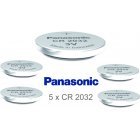 Panasonic Lithium Knopfzelle CR2032 / DL2032 / ECR2032 5 Stück lose