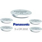 Panasonic Lithium Knopfzelle CR2032 / DL2032 / ECR2032 5 Stck lose