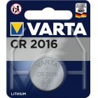Lithium Knopfzelle, Batterie Varta CR 2016, IEC CR2016, ersetzt auch DL2016, 3V 1er Blister