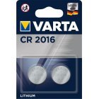 Lithium Knopfzelle, Batterie Varta CR 2016, IEC CR2016, ersetzt auch DL2016, 3V 2er Blister