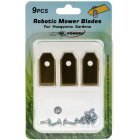 9x Ersatz-Messer Titan-Klingen / Schneid-Klingen (0,75mm) für Husqvarna, Gardena Mähroboter Gold 9x Ersatz-Messer Titan-Klingen / Schneid-Klingen (0,75mm) für Husqvarna, Gardena Mähroboter Gold