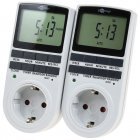 goobay Digitale programmierbare Zeitschaltuhr mit Schutzkontaktanschluss Typ F, 2er-Set Wei�