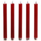 5er-Set rote LED Echtwachs-Stabkerzen, inkl. Fernbedienung 5er-Set rote LED Echtwachs-Stabkerzen, inkl. Fernbedienung